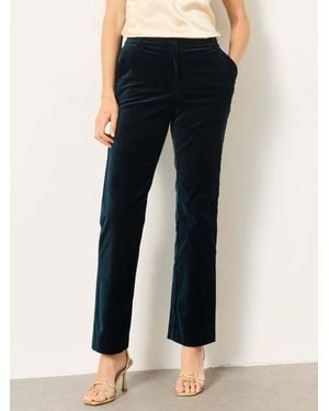 FatFace Petite Mabel Velvet Tailored Trousers - Blue