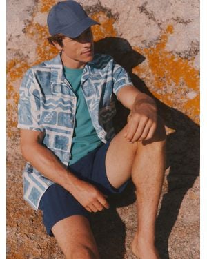 FatFace Fatface Short Sleeve Mcs Tile Print Shirt - Blue