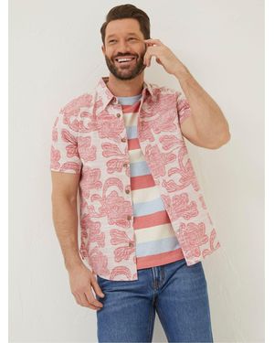 FatFace Fatface Floral Block Print Shirt - Red