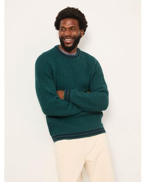 FatFace Tipped Crew Neck Knitted Jumper - Green