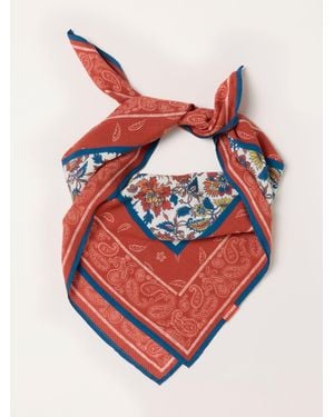 FatFace Paisley Floral Square Scarf - Pink