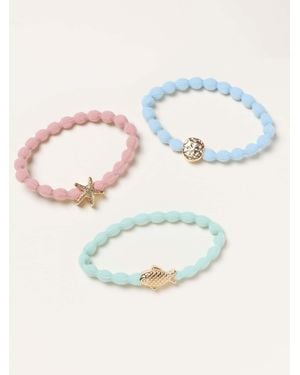 FatFace Fatface 3 Pack Charm Hair Ties - Blue