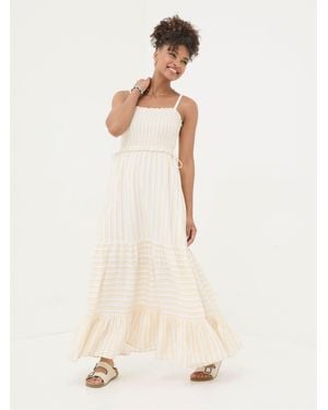 FatFace Fatface Med Moments Stripe Beach Dress - Natural