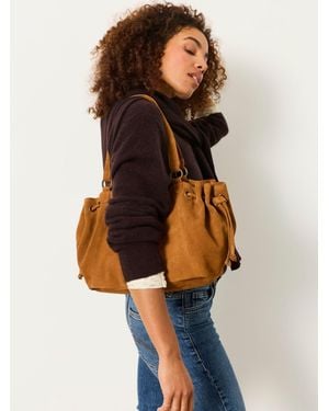 FatFace Ruched Suede Shoulder Bag - Multicolour