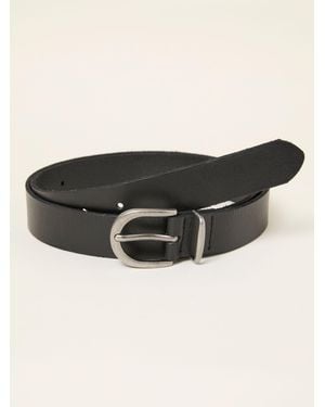 FatFace Fatface Plain Leather Belt - Black