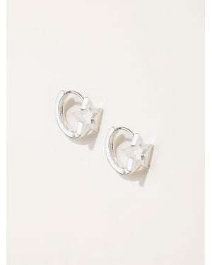 FatFace Fatface Tone Star Huggie Earrings - Natural