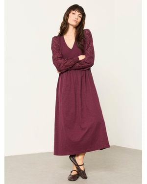 FatFace Fatface Demi Petite Midi Jersey Dress - Purple
