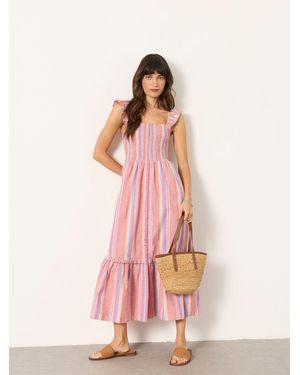 FatFace Fatface Eva Regular Midi Dress - Pink