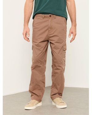 FatFace Bude Straight Fit Cargo Trousers - Natural