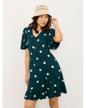 FatFace Grace Petite Jersey Mini Dress - Green