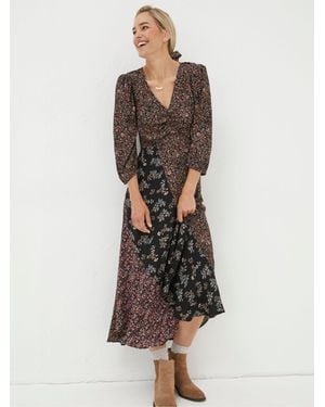 FatFace Fatface Nate Craft Floral Midi Dress - Black
