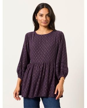 FatFace Stella Metallic Tunic - Purple