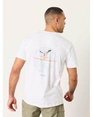 FatFace Embroidered Bird Graphic Tshirt - White