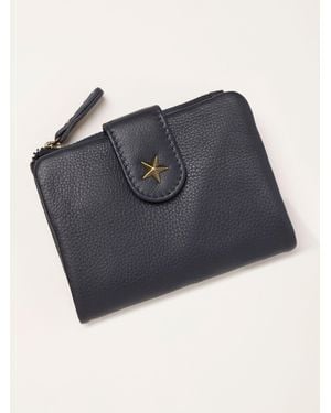 FatFace Star Detail Leather Purse - Blue