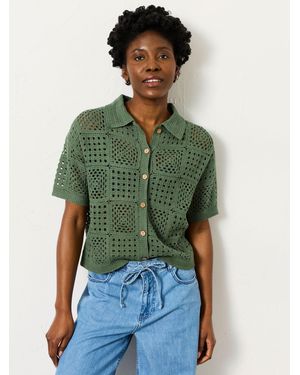 FatFace Fatface Crochet Shirt - Green