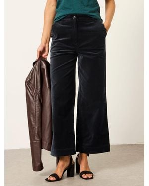 FatFace Hove Velvet Wide Leg Trousers - Black