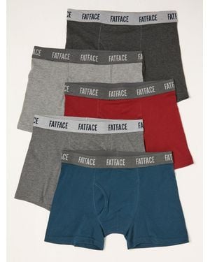 FatFace Fatface Classic Boxers 5 Pack - Grey