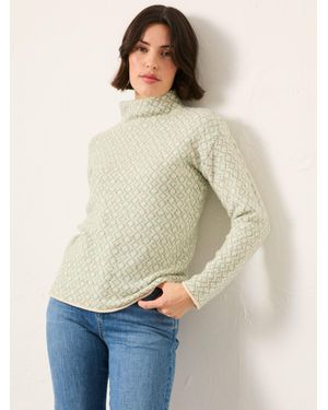 FatFace Fatface Skye Knitted Pattern High Neck Jumper - Natural
