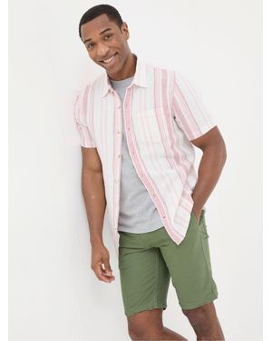 FatFace Fatface Short Sleeve Danby Stripe Shirt - Green