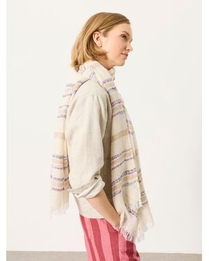 FatFace Fatface Stripe Festival Scarf - Natural