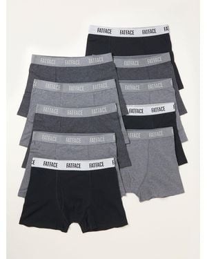 FatFace Fatface 10 Pack/ Plain Boxers - Grey