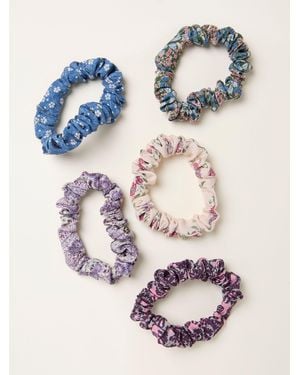 FatFace Fatface 5 Pack Interplay Printed Scrunchies - Blue