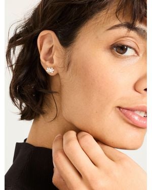 FatFace Double Flower Studs - Black