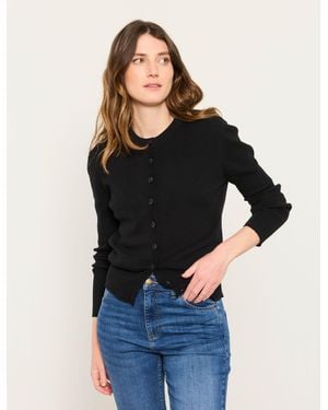 FatFace Selene Knitted Button Front Cardigan - Black