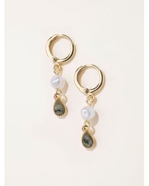 FatFace Fatface Tone Faux Pearl Stone Earrings - Natural