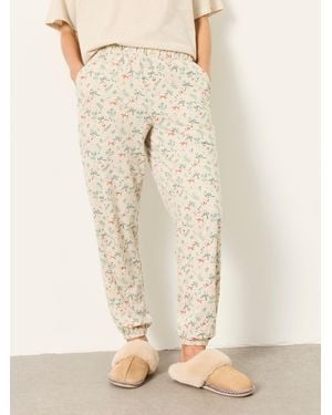 FatFace Fox Print Cuffed Pyjama Bottoms - Natural
