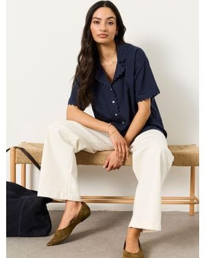 FatFace Fatface Kara Petite Linen Shirt - Blue