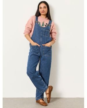 FatFace Fatface Denim Gardener Dungarees - Blue