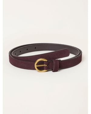 FatFace Fatface Burgundy Plain Suede Belt - Brown