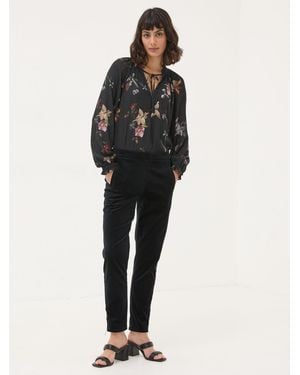 FatFace Isobel Velvet Trousers - Black
