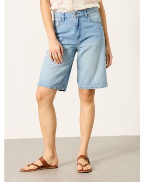 FatFace Fatface Jordan Longline Denim Shorts - Blue