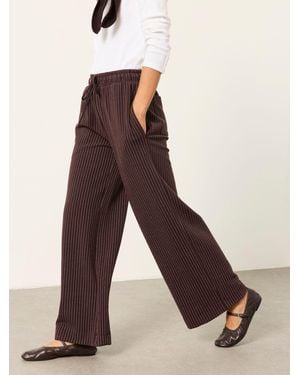 FatFace Jenny Petite Jersey Stripe Trousers - Brown