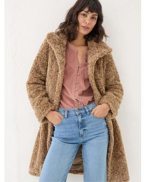 FatFace Catie Teddy Coat - Blue