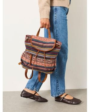 FatFace Evalie Woven Backpack - Blue