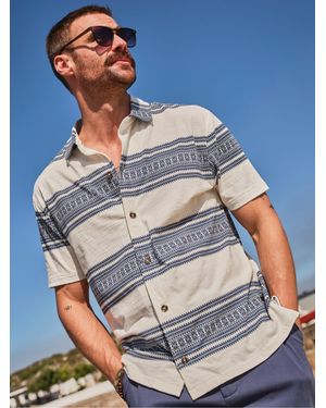 FatFace Fatface Truro Pattern Stripe Shirt - Grey