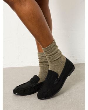FatFace Fatface Suede Loafer Flat - Natural
