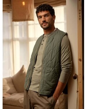 FatFace Lambourn Quilted Gilet - Brown