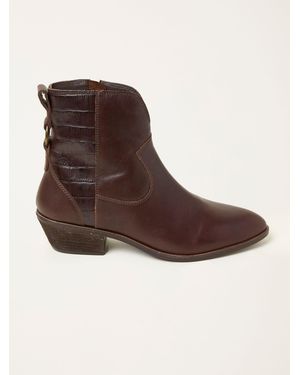 FatFace Fatface Croc Western Ankle Boots - Brown