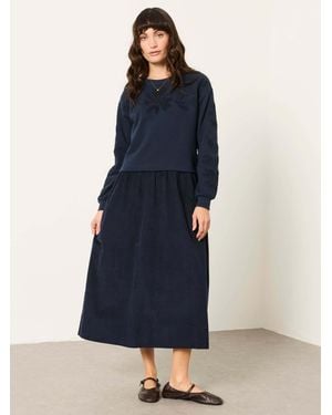 FatFace Fatface Pacey Petite 2In1 Cord Midi Dress - Blue