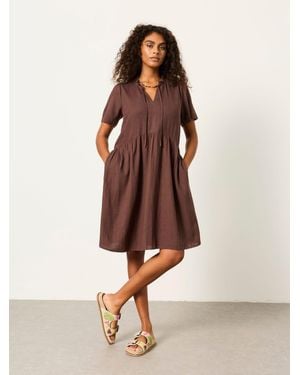 FatFace Fatface Immy Petite Linen Dress - Brown