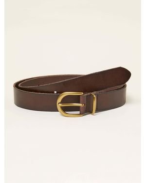 FatFace Plain Leather Belt - Brown