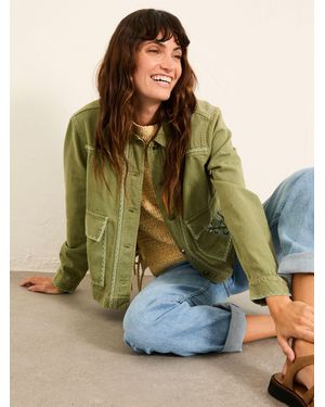 FatFace Fatface Grace Petite Embroidered Jacket - Green