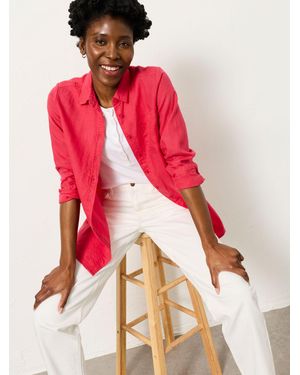 FatFace Fatface Olivia Petite 100% Linen Shirt - Red