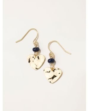 FatFace Fatface Tone Hammered Heart Earrings - Natural