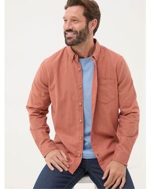 FatFace Fatface Long Sleeve Tadlow Shirt - Orange