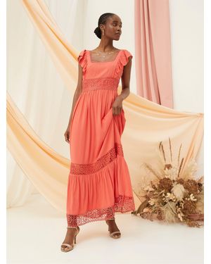 FatFace Fatface Hibiscus Lace Maxi Dress - Pink